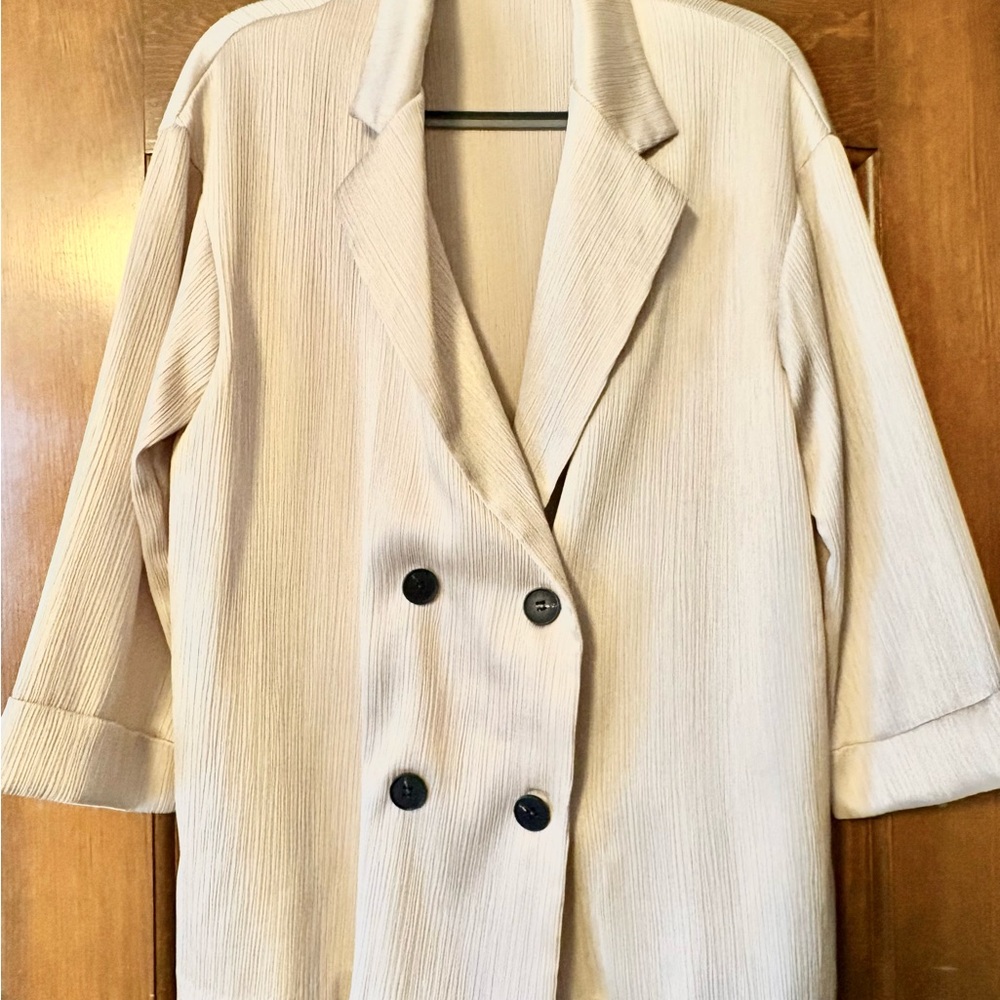 Women's Cream Double-Breasted Jacket